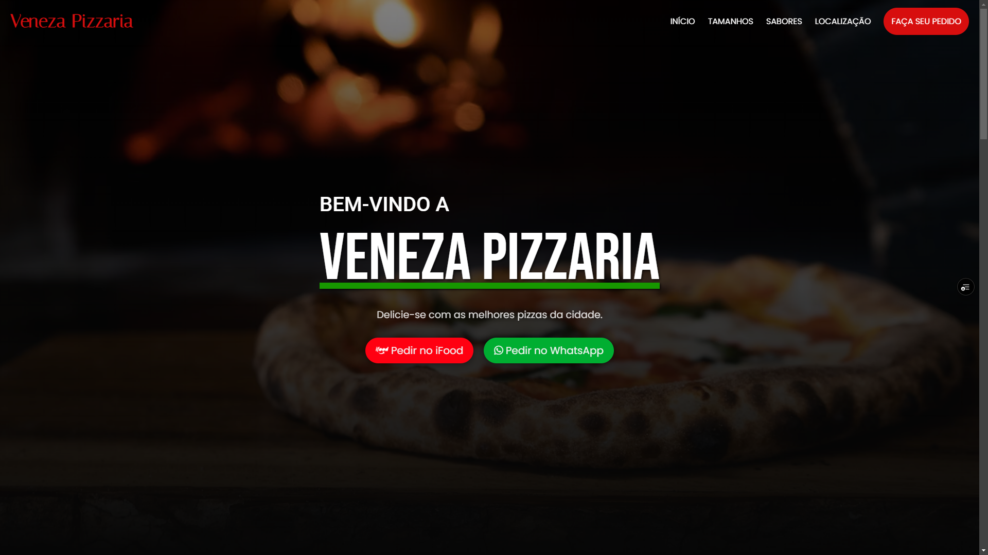 Imagem Landing Page Pizzaria